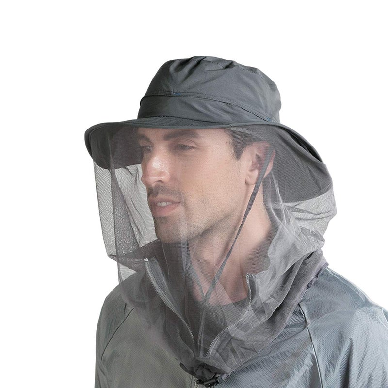 FALETO Men's t Safari Mesh Hats Outdoors Fishing Hat Sun Proction Cap with Neck Flat Bonnie Bucket Adjustable Caps Gorras para Hombres Summer Hunting Large Brim Hat for Women Grey - Image 2